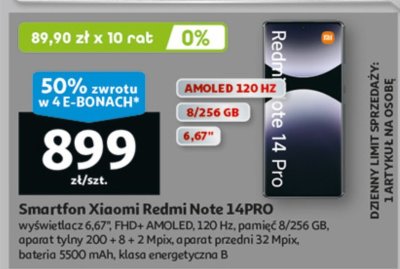 Smartfon Xiaomi Redmi Note 14PRO promocja w Auchan