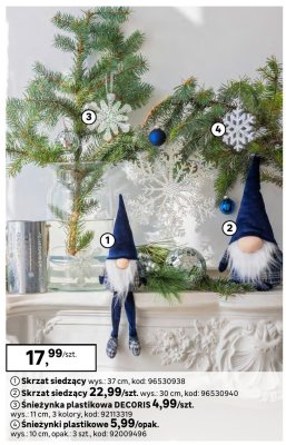 Śnieżynka plastikowa DECORIS wys. 11 cm, 3 kolory promocja w Leroy Merlin