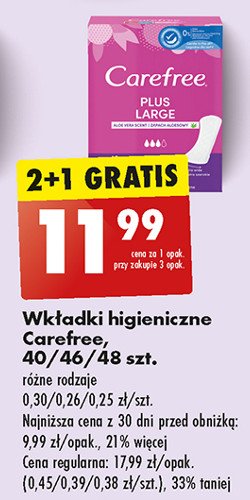 Wkładki large fresh Carefree promocja