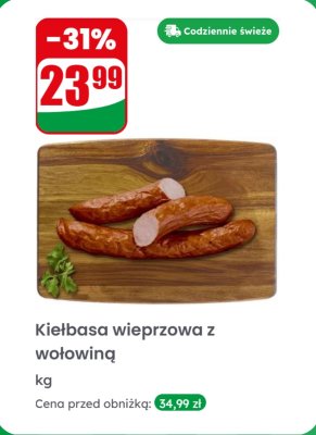 Kiełbasa wieprzowa z wołowiną promocja w Dino