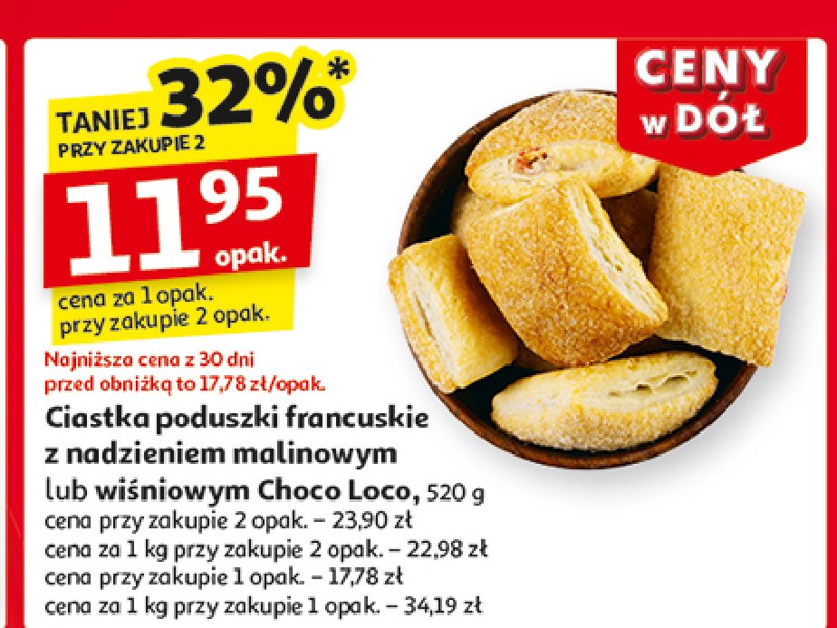 Ciastka poduszki malinowe promocja w Auchan