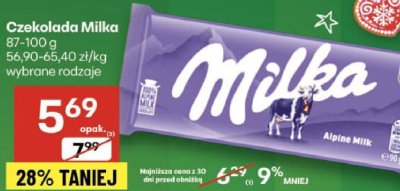 Czekolada Milka promocja w Delikatesy Centrum
