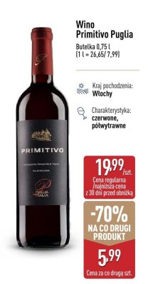 Wino Primitivo Puglia promocja w Aldi