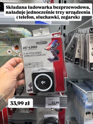 Ładowarka bezprzewodowa RE-LOAD 3-in-1 Foldable Wireless Charger promocja w Action