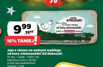 Jaja z chowu na wolnym wybiegu od kury zielononóżki  promocja w Netto