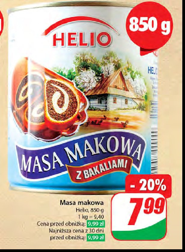 Masa makowa z bakaliami Helio promocja