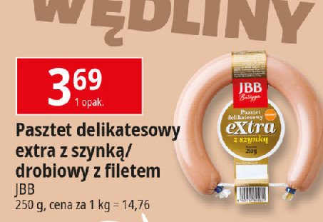 Pasztet delikatesowy extra z szynką Jbb bałdyga promocja