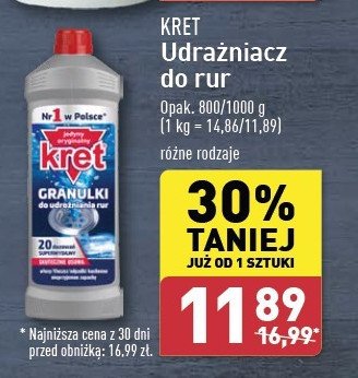 Żel do udrożniania rur Kret promocja w Aldi