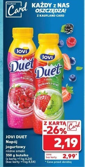 Jogurt malina-czerwona porzeczka Jovi duet promocja