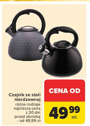 Czajnik z gwizkiem ze stali nierdzewnej promocja w Carrefour