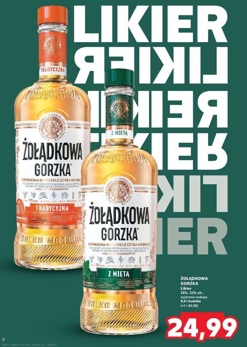 Wódka Żołądkowa gorzka z miętą promocja w Kaufland