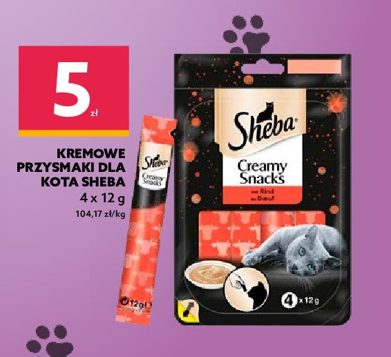 Przysmak dla kota wołowina SHEBA CREAMY SNACKS promocja