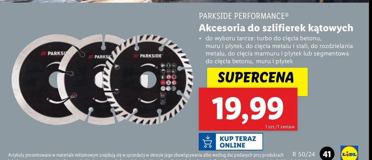 Tarcza do cięcia marmuru i płytek Parkside promocja