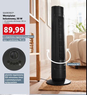 Wentylator kolumnowy 50 w Silvercrest promocja