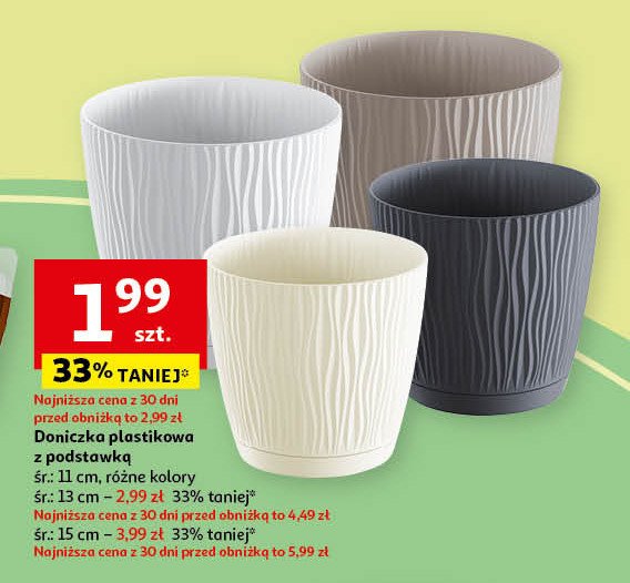 Doniczka plastikowa z podstawką 13 cm promocja