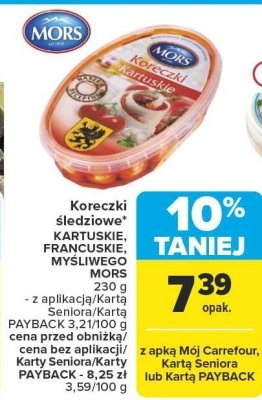 Koreczki śledziowe KARTUSKIE, FRANCUSKIE, MYŚLIWEGO MORS promocja w Carrefour