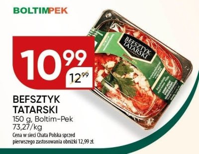 Befsztyk tatarski Boltimpek promocja w Chata Polska