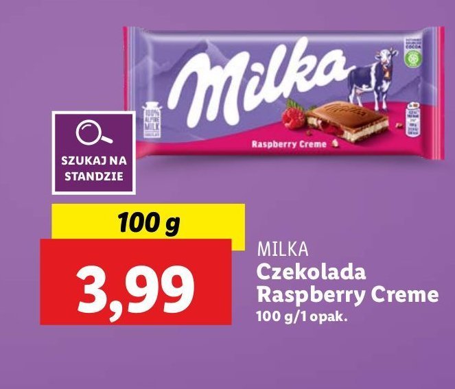 Czekolada raspberry cream Milka promocja