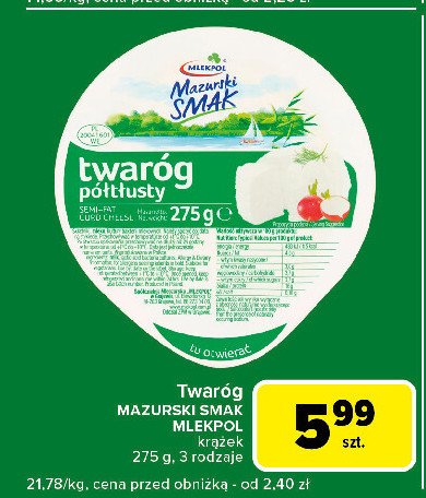 Twaróg tłusty Mlekpol mazurski smak promocja