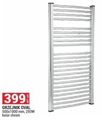 Grzejnik Oval 500x1000 mm, 293W, kolor chrom promocja w Merkury Market