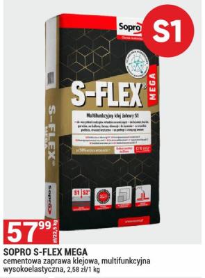 Zaprawa SOPRO S-FLEX MEGA cementowa zaprawa klejowa, multifunkcyjna wysokoelastyczna promocja w Merkury Market