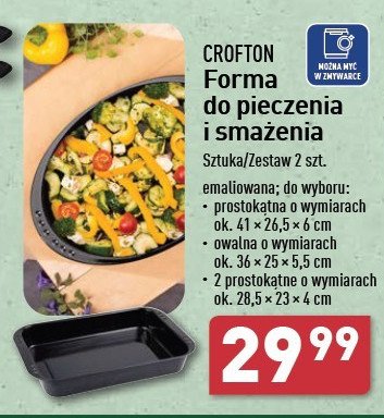 Formy prostokątne 28.5 x 23 x 4 cm Crofton promocja w Aldi