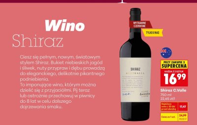 Wino Shiraz C.Valle promocja w Biedronka