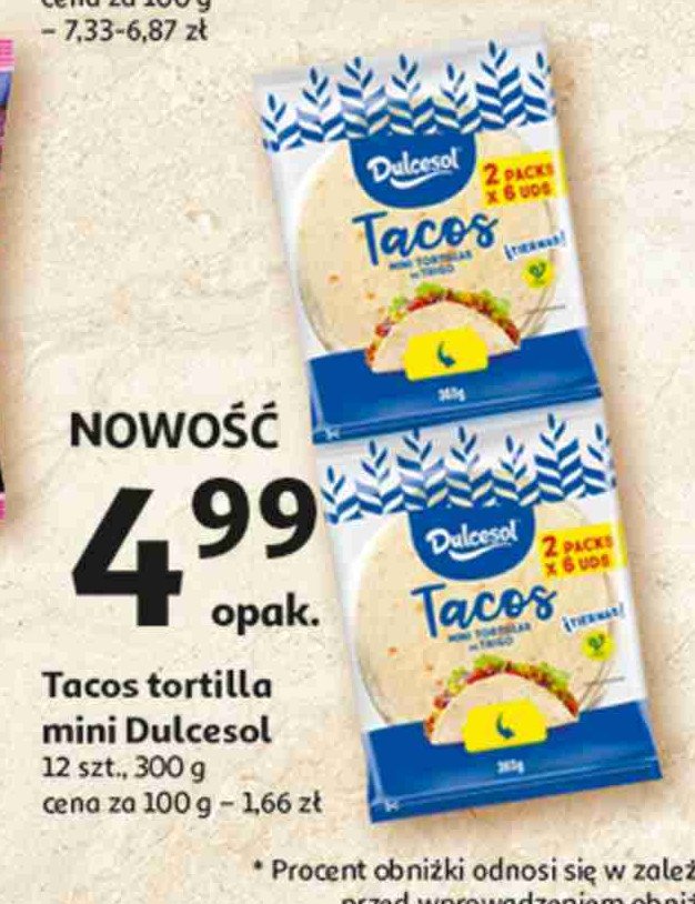 Tacos tortilla mini DULCESOL promocja