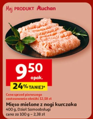 Mięso mielone z nogi kurczaka Dział Samoobsługi promocja w Auchan