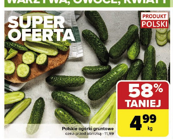 Ogórek gruntowy polska promocja w Carrefour Market