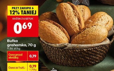 Bułka grahamka, 70 g promocja w Biedronka