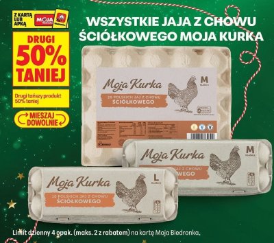 Jaja z chowu ściółkowego wszystkie rodzaje promocja w Biedronka