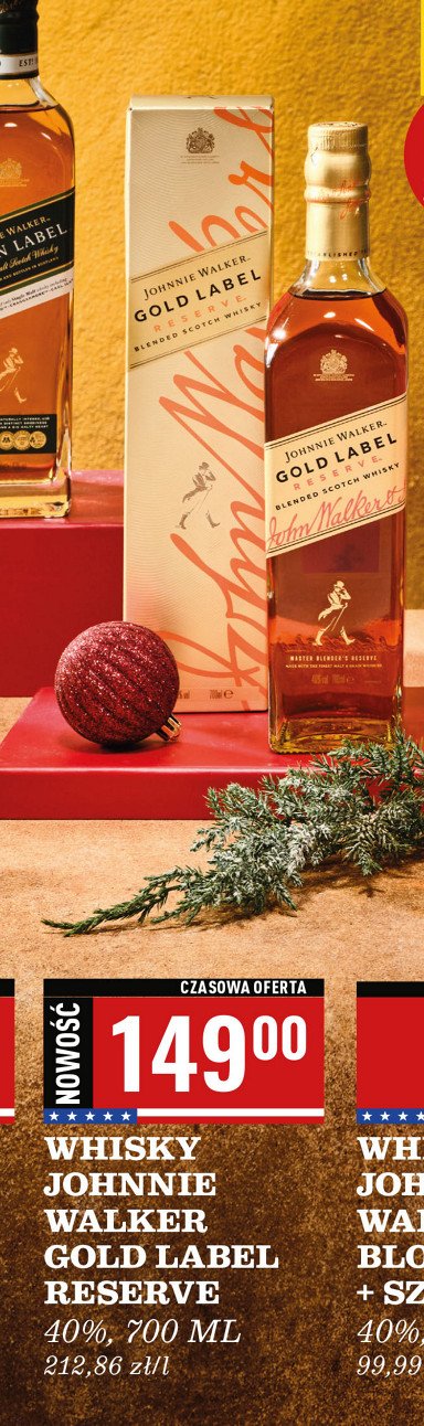 Whisky w kartoniku JOHNNIE WALKER GOLD LABEL RESERVE promocja w Biedronka