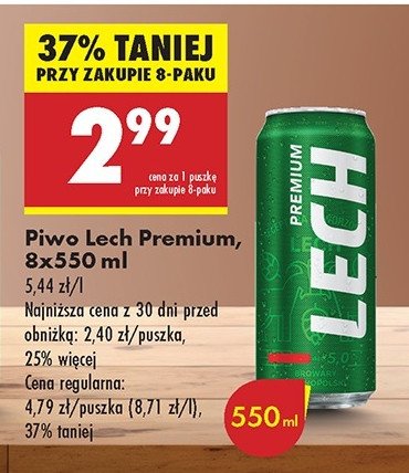 Piwo Lech Premium promocja w Biedronka