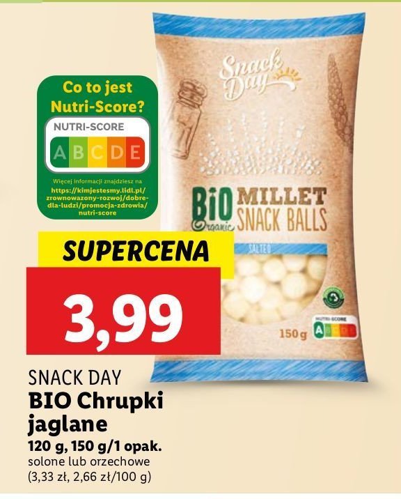 Chrupki jaglane solone bio Snack day promocja