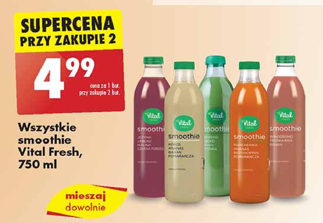 Smoothie truskawka-banan Vital fresh smoothie promocja