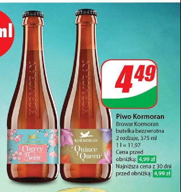 Piwo Kormoran cherry beer promocja