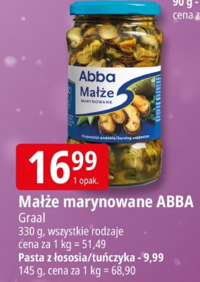 Małże marynowane ABBA Graal promocja w Leclerc