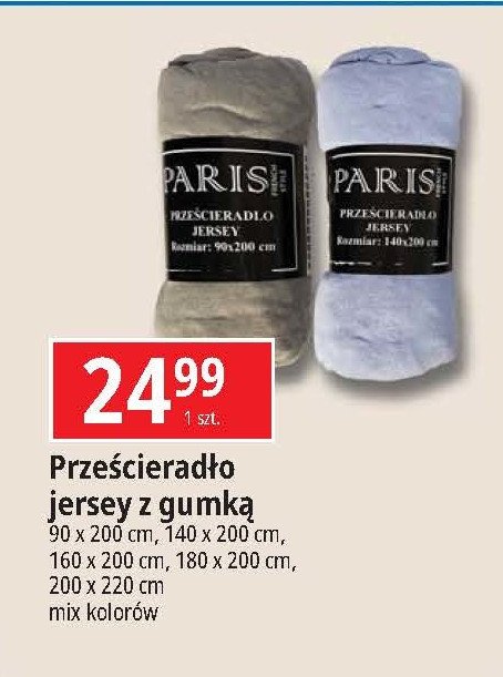 Prześcieradło jersey z gumką 90 x 200 cm promocja