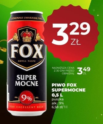 Piwo FOX Super Mocne 0,5 L promocja w Duży Ben
