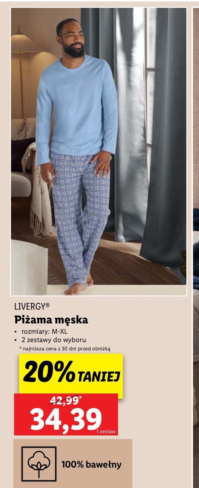 Piżama męska rozm. m-xl Livergy promocja