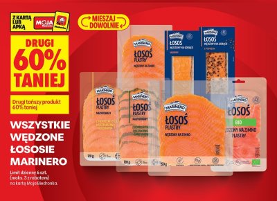 Łosoś wędzony Marinero różne rodzaje promocja w Biedronka