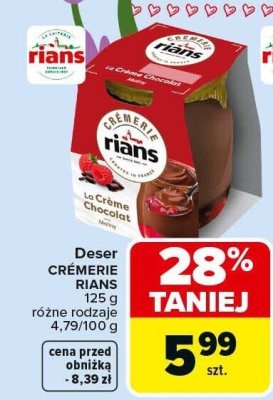Deser Crémerie Rians czekolada promocja w Carrefour
