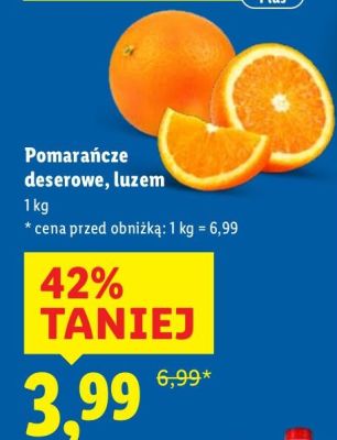 Pomarańcze deserowe luzem Lidl promocja w Lidl