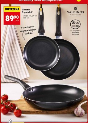 Zestaw patelni Valdinox 3 szt. promocja w Biedronka