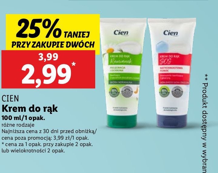 Krem do rąk rumiankowy Cien promocja