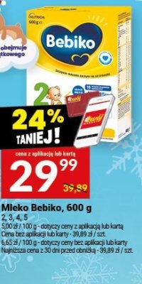 Mleko Bebiko, 600 g promocja w Twój Market