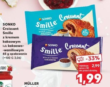 Croissant z nadzieniem kakao-wanilia Sonko smile promocja