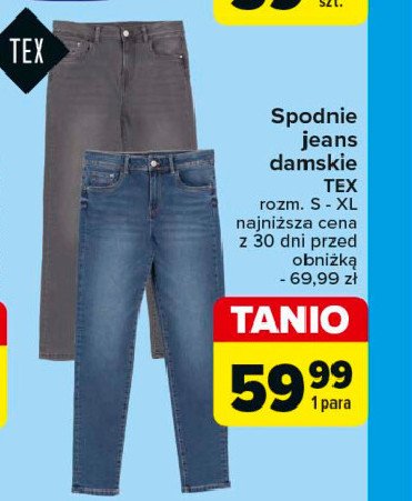 Spodnie jeans damskie rozm. s-xl Tex promocja