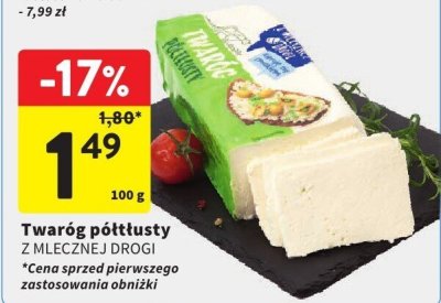 Twaróg półtłusty Z MLECZNEJ DROGI promocja w Intermarche